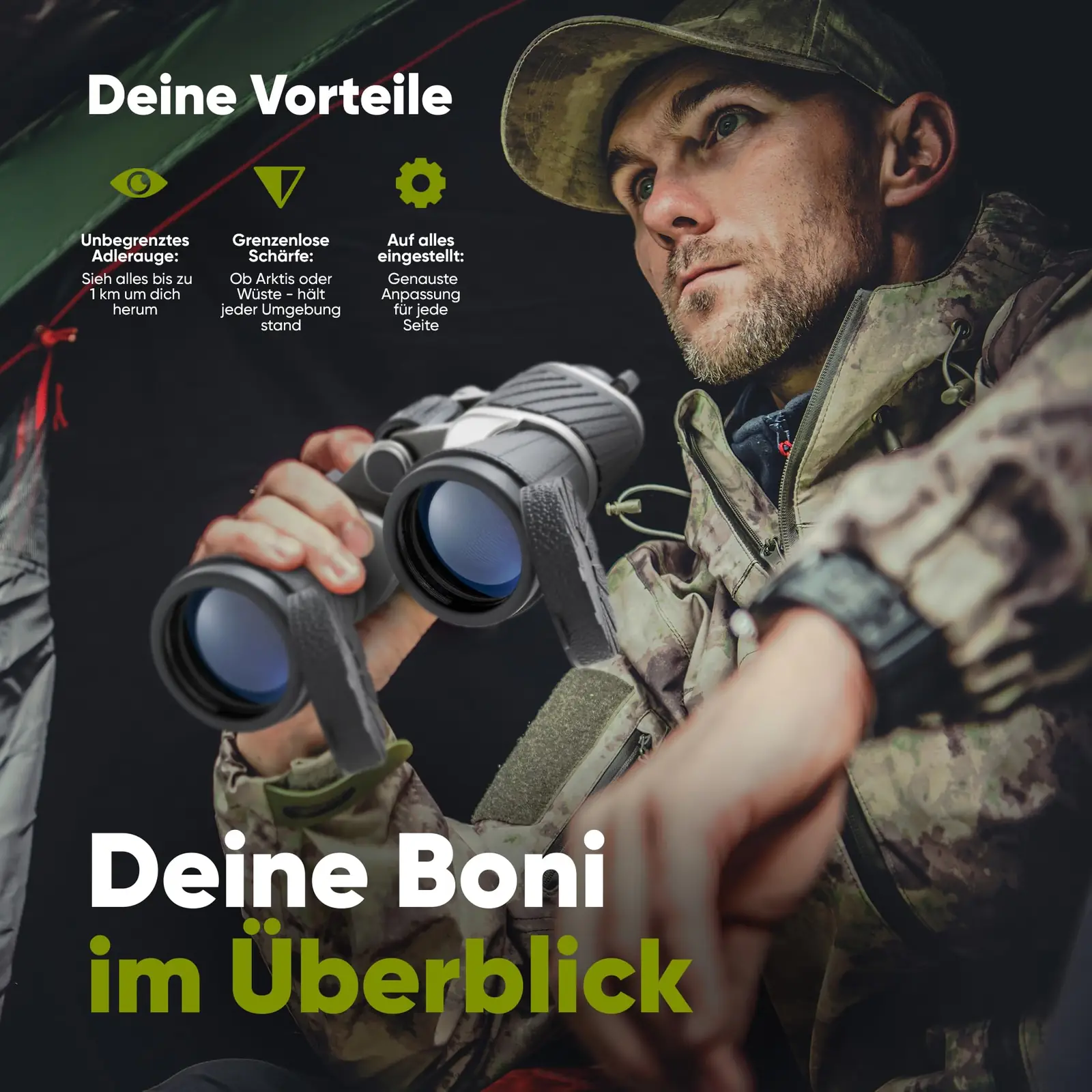 Binokkel Adler Focus 10x50 käes hoides